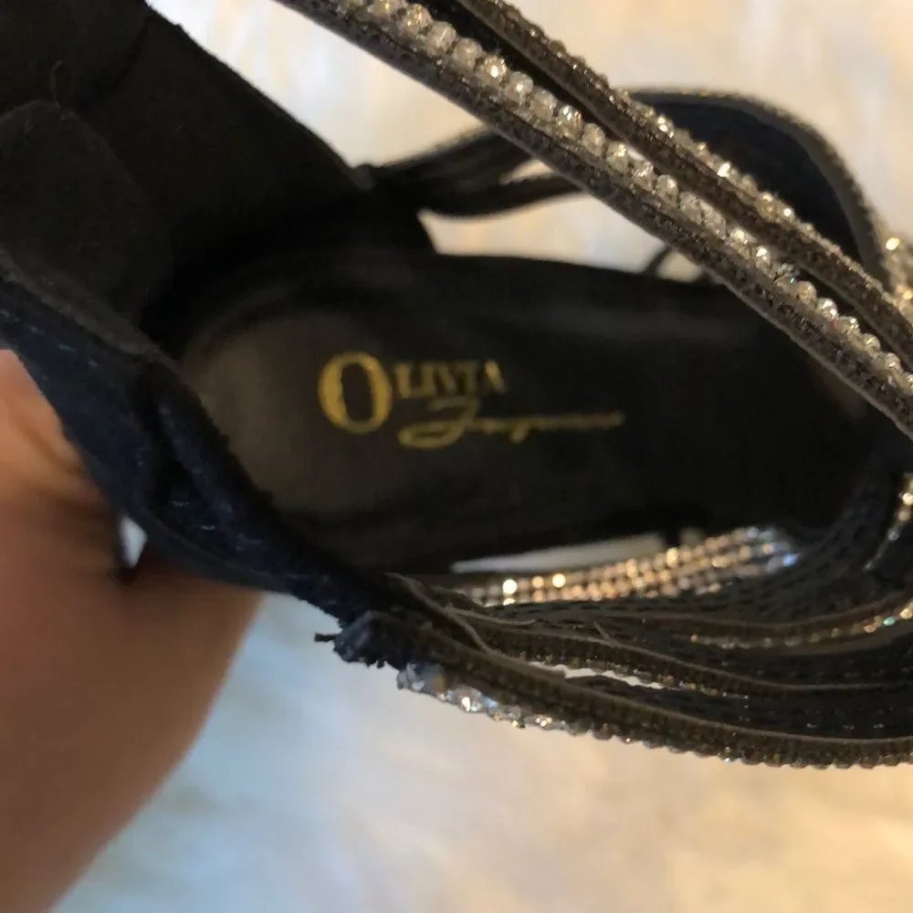Olivia Ferguson Spike Heels Rhinestone Straps 10